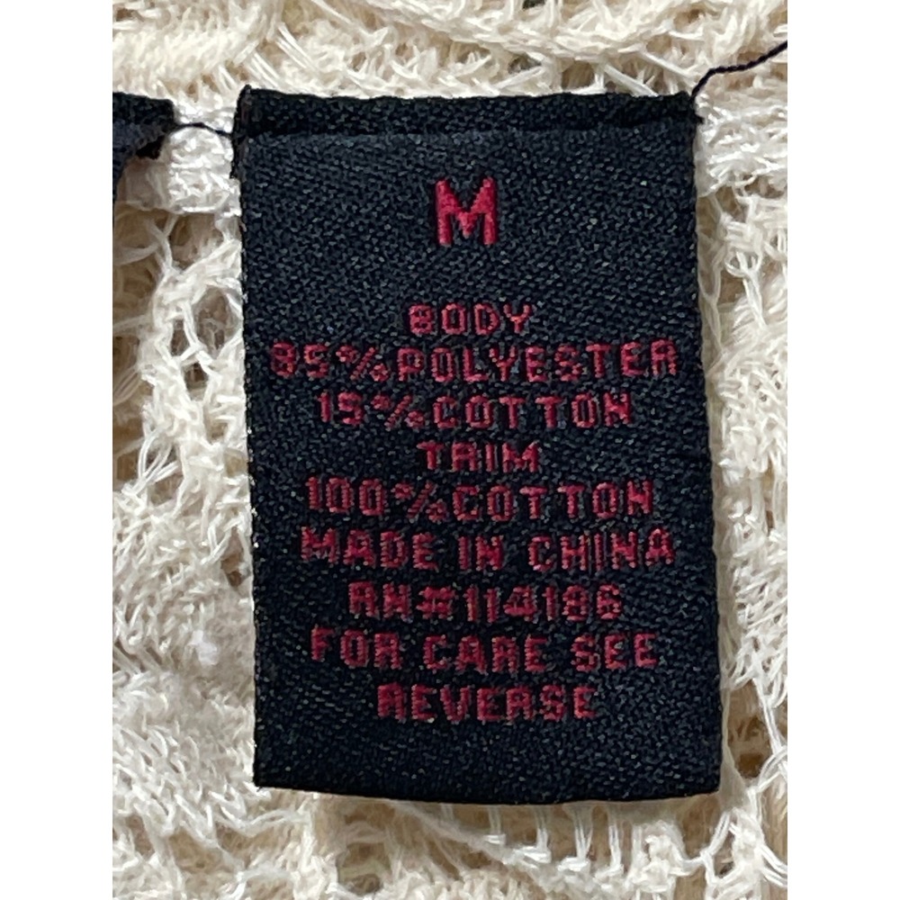 Heart N Crush Lace Crochet Cardigan Size M Cream Boho Cottagecore Festival Fairy - Picture 8 of 8